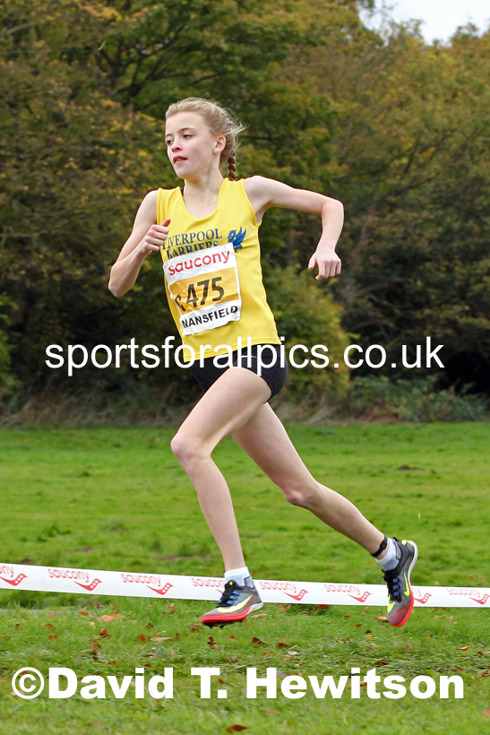Girls under-13s 2021 National Cross Country Relays, Berry Hill Park, Mansfield. Photo: David T. Hewitson/Sports for All Pics